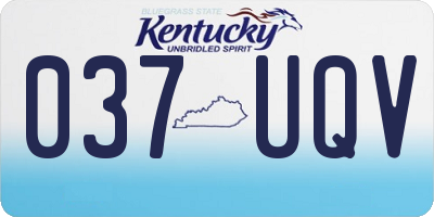 KY license plate 037UQV