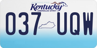 KY license plate 037UQW