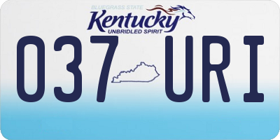 KY license plate 037URI
