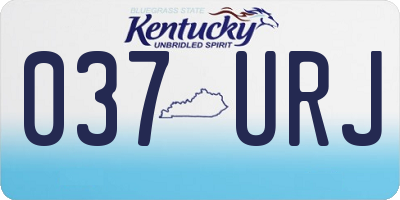 KY license plate 037URJ