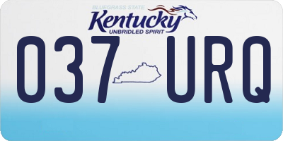 KY license plate 037URQ