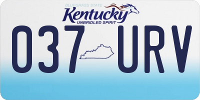 KY license plate 037URV