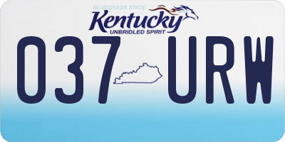 KY license plate 037URW