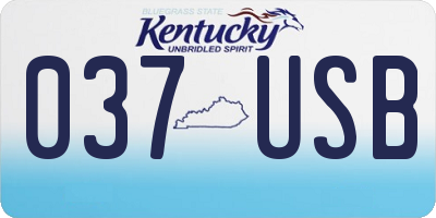 KY license plate 037USB