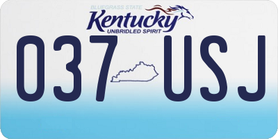 KY license plate 037USJ