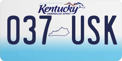 KY license plate 037USK