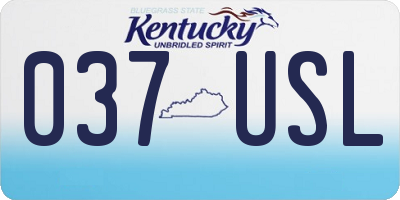 KY license plate 037USL