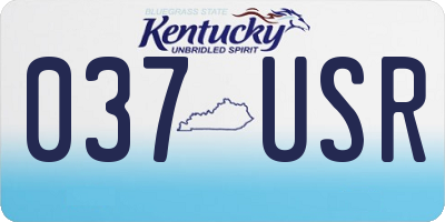 KY license plate 037USR
