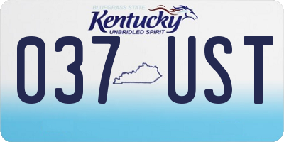 KY license plate 037UST