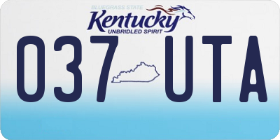 KY license plate 037UTA