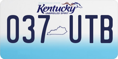 KY license plate 037UTB