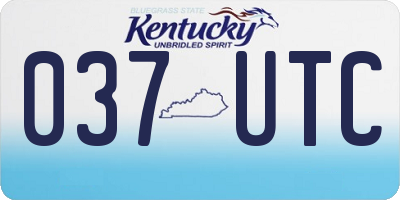 KY license plate 037UTC