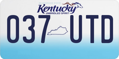 KY license plate 037UTD