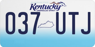 KY license plate 037UTJ