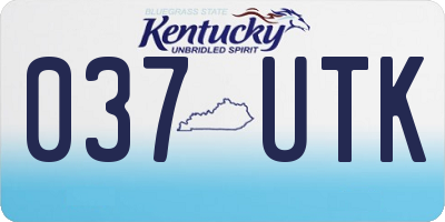 KY license plate 037UTK