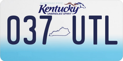 KY license plate 037UTL