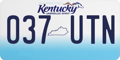 KY license plate 037UTN