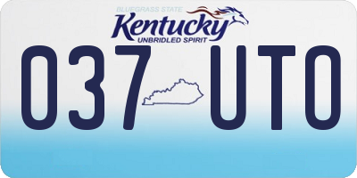 KY license plate 037UTO