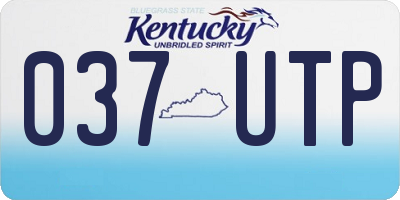 KY license plate 037UTP
