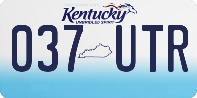 KY license plate 037UTR