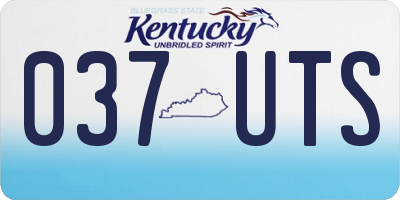 KY license plate 037UTS
