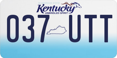 KY license plate 037UTT