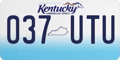 KY license plate 037UTU