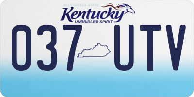 KY license plate 037UTV