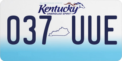 KY license plate 037UUE