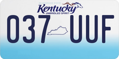 KY license plate 037UUF