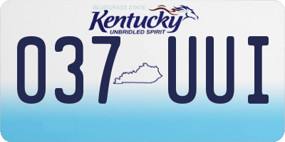 KY license plate 037UUI
