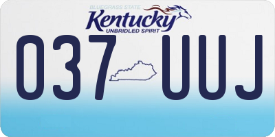 KY license plate 037UUJ