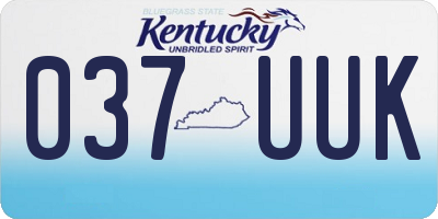 KY license plate 037UUK