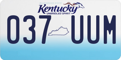KY license plate 037UUM