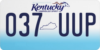 KY license plate 037UUP