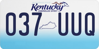 KY license plate 037UUQ