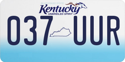 KY license plate 037UUR