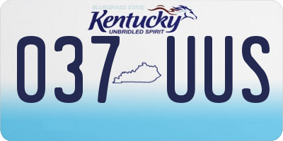 KY license plate 037UUS