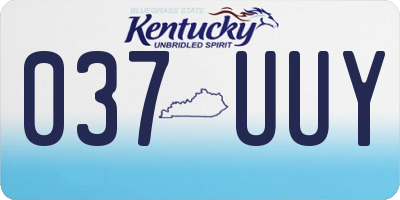 KY license plate 037UUY