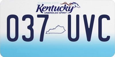 KY license plate 037UVC