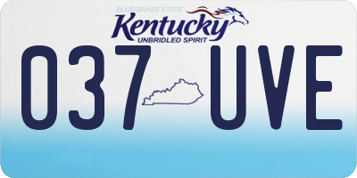KY license plate 037UVE
