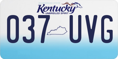 KY license plate 037UVG