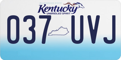 KY license plate 037UVJ