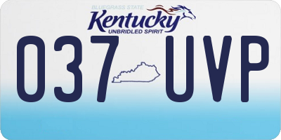 KY license plate 037UVP