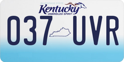 KY license plate 037UVR