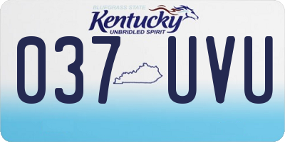 KY license plate 037UVU