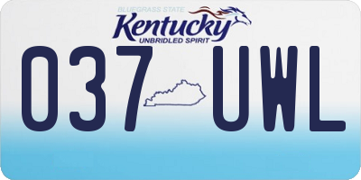 KY license plate 037UWL