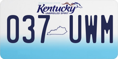KY license plate 037UWM