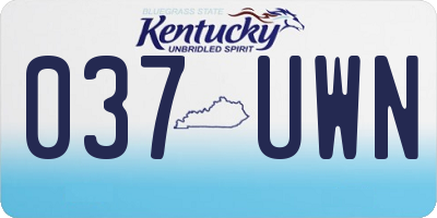 KY license plate 037UWN