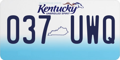 KY license plate 037UWQ